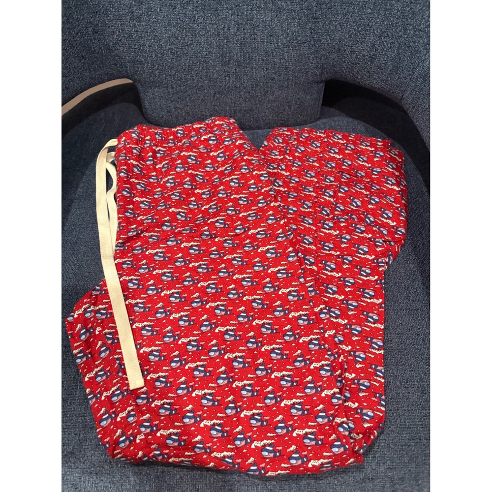 Vineyard Vines Whale Print Pajama Pants Size Small Red‎ Cotton Sleep Lounge